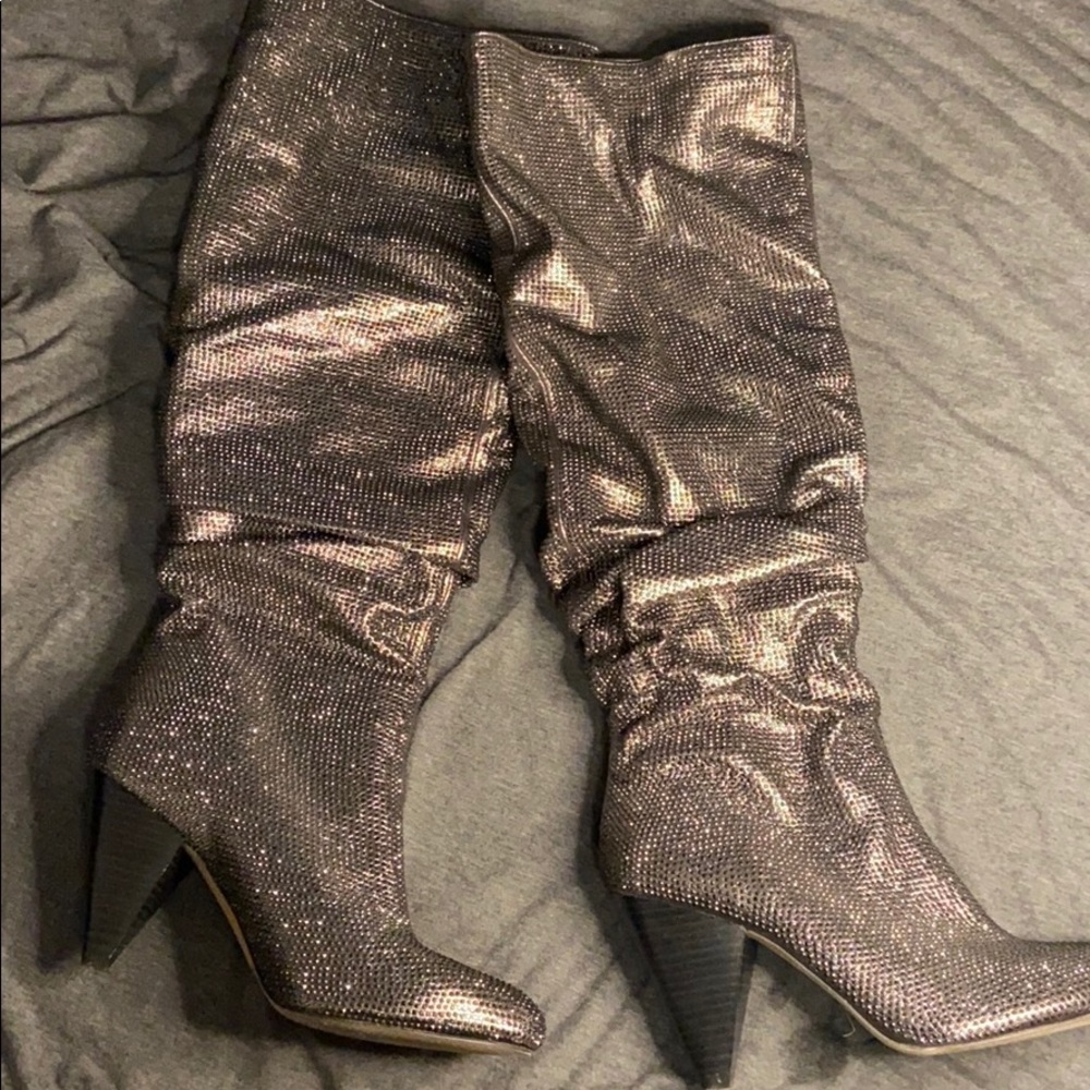 INC Slouchy Knee High Sparkle Boots